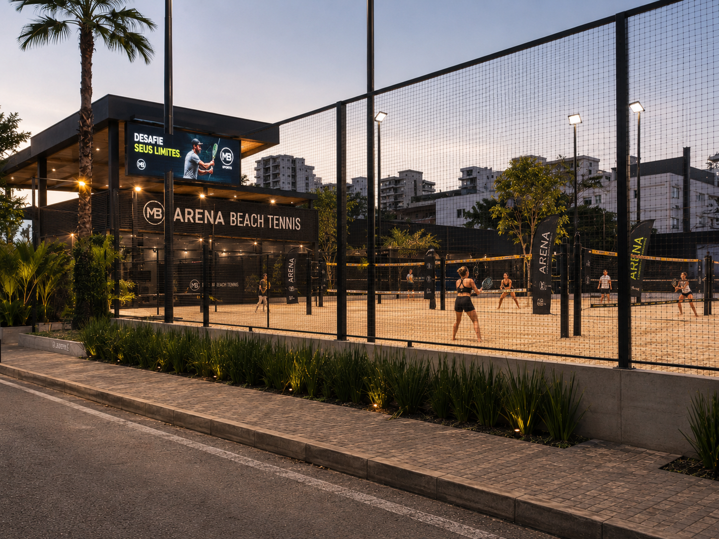 Painel de LED em quadra esportiva